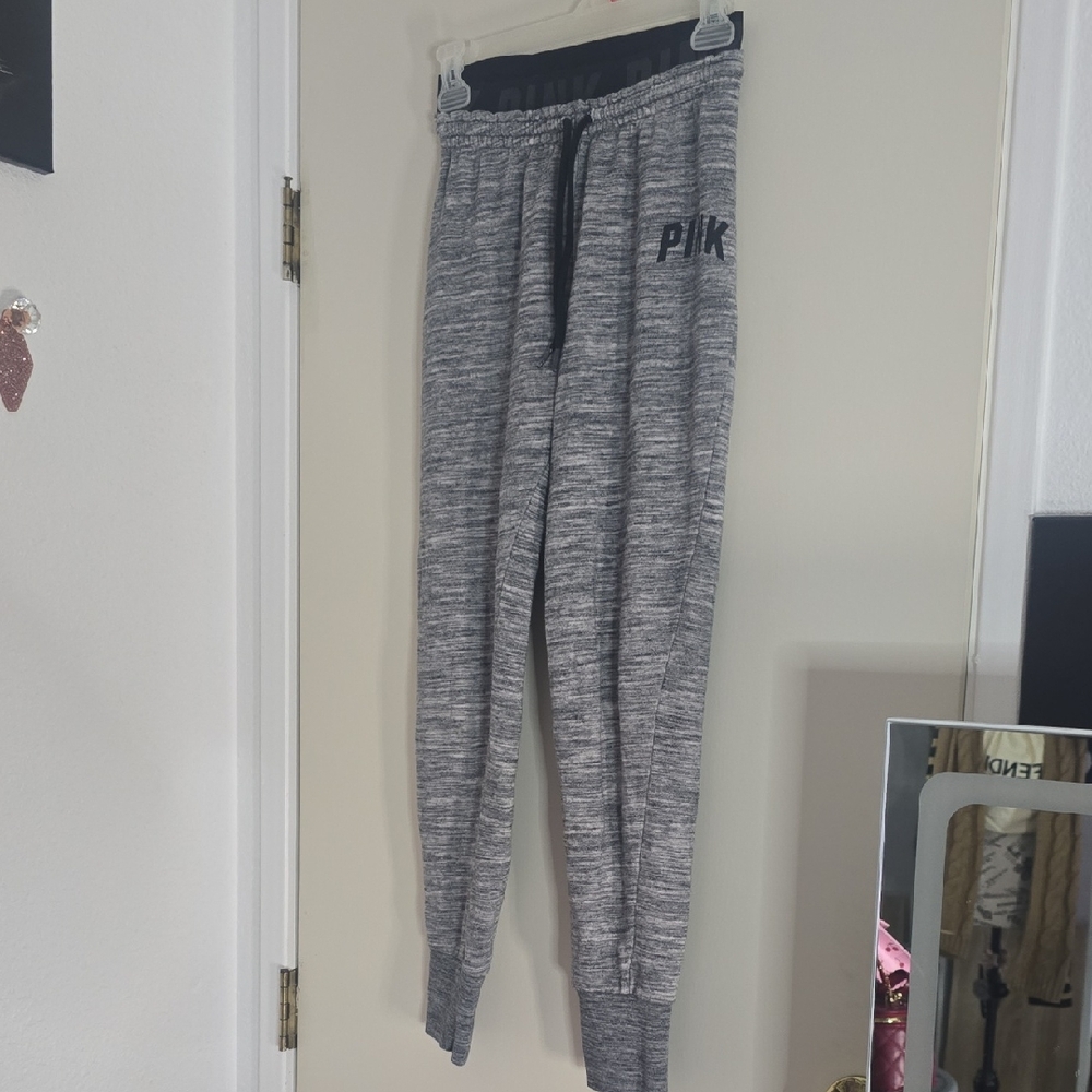 PINK Victoria's Secret Gray Jogger Track Pants Size XS EUC!